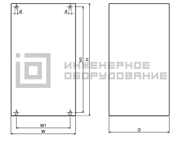 Габаритные размеры частотного преобразователя FR-F740-00038-EC Mitsubishi Electric