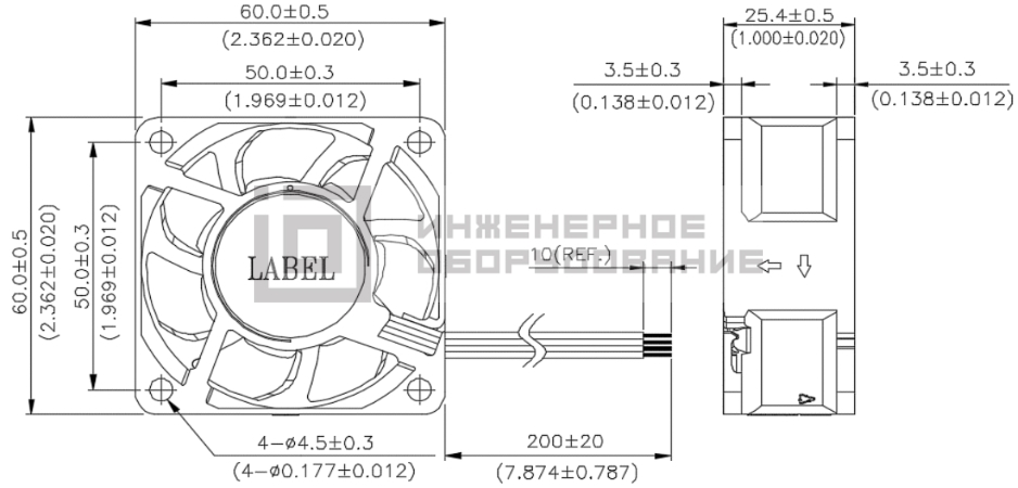 Габаритные размеры осевого вентилятора QFR0624UHP0 Delta Electronics Габаритные размеры осевого вентилятора QFR0624UHP0