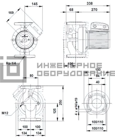Габаритные размеры насоса UPS 40-180 F B 1х230 UPS Grundfos Габаритные размеры насоса UPS 40-180 F B 1х230 UPS Grundfos