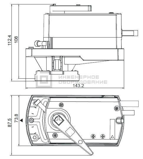 Габаритные размеры привода Siemens GDB161.9E Габаритные размеры привода Siemens GDB161.9E