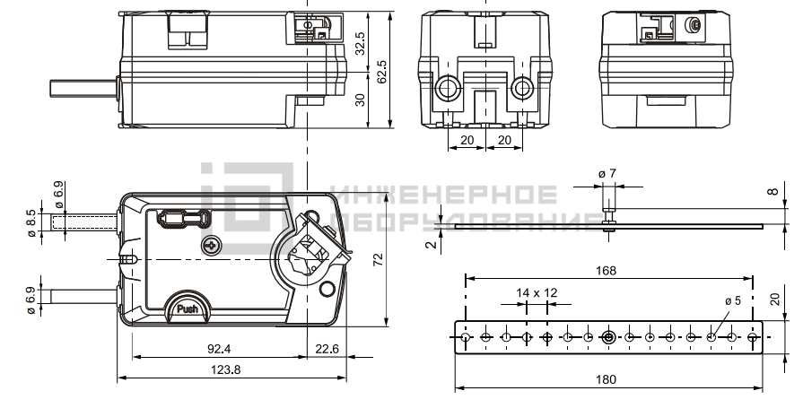 Габаритные размеры привода Siemens GSD341.1A Габаритные размеры привода Siemens GSD341.1A