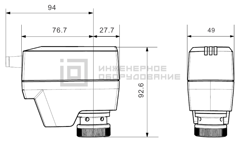 Габаритные размеры привода Siemens SSB161.05HF Габаритные размеры привода Siemens SSB161.05HF