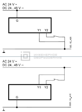 Схема подключения привода Siemens GDB161.1E/MO Схема подключения привода Siemens GDB161.1E/MO