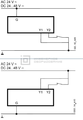 Схема подключения привода Siemens GDB163.1E Схема подключения привода Siemens GDB163.1E
