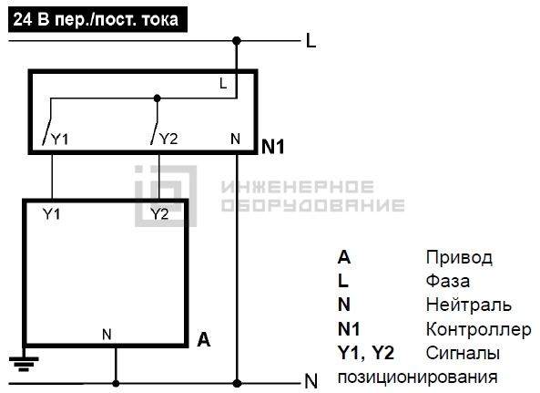 Схема подключения привода Siemens SAX31.03 Схема подключения привода Siemens SAX31.03