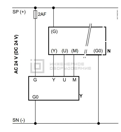 Схема подключения привода Siemens SSB161.05HF Схема подключения привода Siemens SSB161.05HF