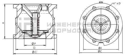 Габаритные размеры клапана NVD-402R Ридан Габаритные размеры клапана NVD-402R Ридан